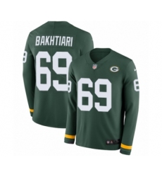 Men's Nike Green Bay Packers #69 David Bakhtiari Limited Green Therma Long Sleeve NFL Jersey