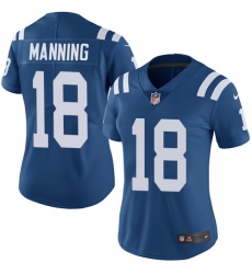 Women's Nike Indianapolis Colts #18 Peyton Manning Royal Blue Team Color Vapor Untouchable Limited Player NFL Jersey